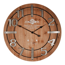 Hodiny nástěnné - pr. 68 cm, MDF s imitací dýhy, kovové číslice Hodiny nástěnné - pr. 68 cm, MDF s imitací dýhy, kovové číslice