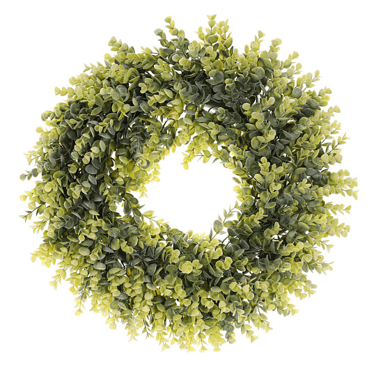 Věnec umělý - pr. 50 cm, eukalyptus, barva zelená Věnec umělý - pr. 50 cm, eukalyptus, barva zelená