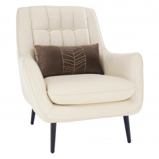 Designové křeslo, kůže / ekokůže, krémová / černá, LINSY Designové křeslo, kůže / ekokůže, krémová / černá, LINSY