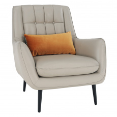 Designové křeslo, kůže / ekokůže, světle šedá / černá, LINSY Designové křeslo, kůže / ekokůže, světle šedá / černá, LINSY