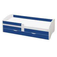 Postel s roštem a úložným prostorem 90x200, bílá/modrá, COCOLINO Postel s roštem a úložným prostorem 90x200, bílá/modrá, COCOLINO