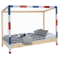 Montessori postel, přírodní/bílá/modrá/červená, 90x200, FUTAL