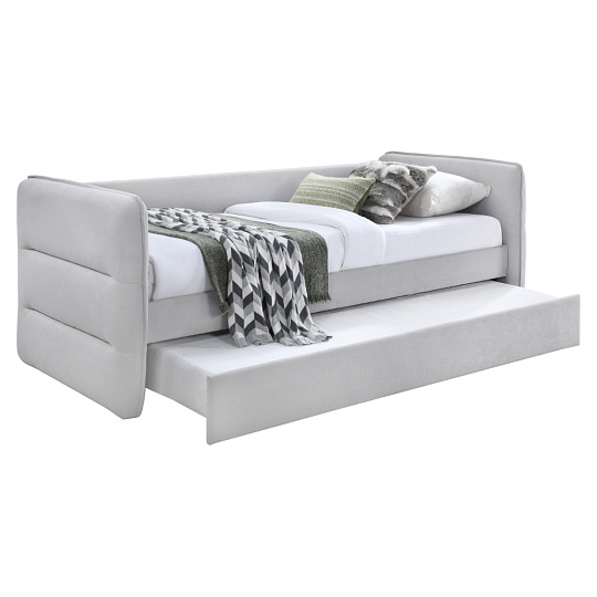 Rozkládací postel, šedá, TRINIA