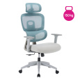 Kancelářské křeslo, neomint/světle šedá/šedá, nosnost 150 kg, ERMEN