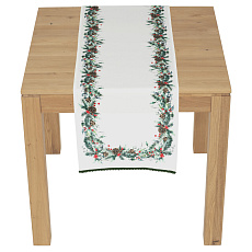 Běhoun - jehličí, šišky a bobule, 100% polyester, 40 x 150 cm