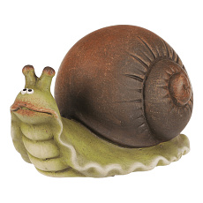 Šnek - keramická figurka, vel. M, zeleno-hnědý Šnek - keramická figurka, vel. M, zeleno-hnědý