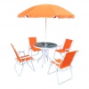Zahradní set, oranžová / bílá, ODELO