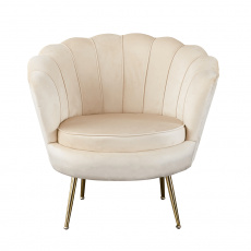 Křeslo ve stylu Art-deco, béžová Velvet látka / gold chrom-zlatý, NOBLIN Křeslo ve stylu Art-deco, béžová Velvet látka / gold chrom-zlatý, NOBLIN