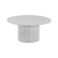 Konferenční stolek, bílý mramor/MDF, průměr 80 cm, MAHIR TYP 1