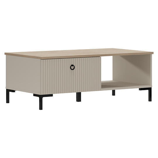 Konferenční stolek, šedohnědá Taupe/dub silverjack, DOMCA 1S