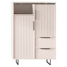 Komoda, kašmír/tmavý mramor, FRESIO KOM2D2S