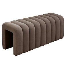 Designová lavice, hnědá látka, SUNDO Designová lavice, hnědá látka, SUNDO