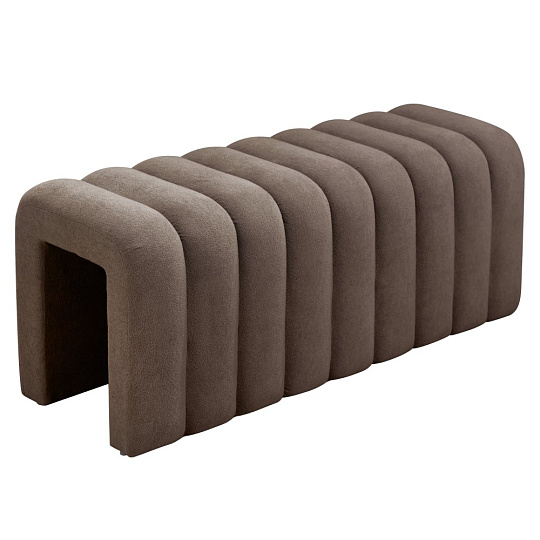 Designová lavice, hnědá látka, SUNDO Designová lavice, hnědá látka, SUNDO