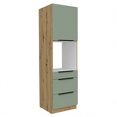 Vysoká skříňka na vestavnou troubu, aquamarine/dub artisan, ARSANY 60 DPS-210 3S1F Vysoká skříňka na vestavnou troubu, aquamarine/dub artisan, ARSANY 60 DPS-210 3S1F