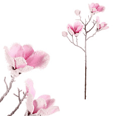 Magnolie - umělá řezaná, růžová se zasněžením Magnolie - umělá řezaná, růžová se zasněžením