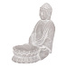 Buddha sedící - betonová soška, kalíšek na svíčku, barva šedá