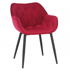 Designové křeslo, malinová Velvet látka, FEDRIS Designové křeslo, malinová Velvet látka, FEDRIS