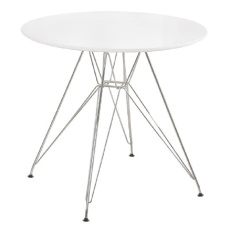 Jídelní stůl, chrom/MDF, bílá extra vysoký lesk HG, RONDY NEW Jídelní stůl, chrom/MDF, bílá extra vysoký lesk HG, RONDY NEW