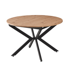 Jídelní rozkládací stůl, dub artisan/černá, 120x120-160x75 cm, ABERO TYP 2