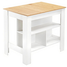 Kuchyňský ostrůvek, 103x70 cm, dub/bílá, LUNAN