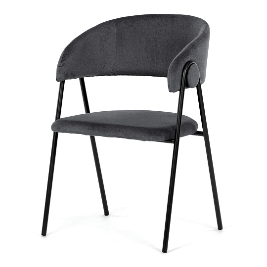 Jídelní židle, šedá, sametová látka, DCL-X7130 GREY2