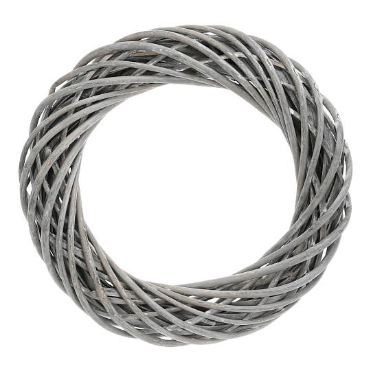 Věnec proutěný - pr. 25 cm, šedá barva