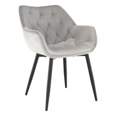Designové křeslo, světlešedá Velvet látka, FEDRIS Designové křeslo, světlešedá Velvet látka, FEDRIS