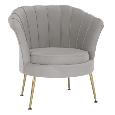 Křeslo ve stylu Art-deco, šedomodrá Velvet látka/gold chrom-zlatý, NOBLIN NEW Křeslo ve stylu Art-deco, šedomodrá Velvet látka/gold chrom-zlatý, NOBLIN NEW