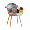 Křeslo, látka patchwork/buk, KADIR TYP 1 NEW