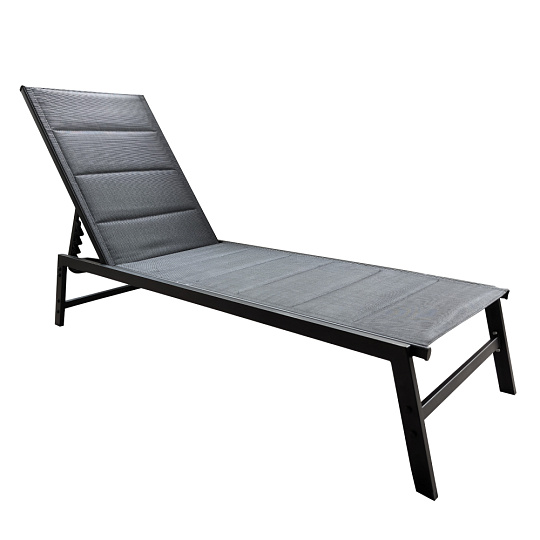 Polohovací zahradní lehátko, černá, LOPEZ