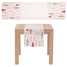 Ubrus - běhoun, vánoční stromky, 100% polyester, 40 x 150 cm Ubrus - běhoun, vánoční stromky, 100% polyester, 40 x 150 cm