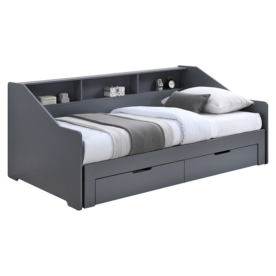 Rozkládací postel, šedá, MONETA