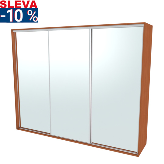 Nábytek Mikulík Vranovice Nábytek Mikulík Vranovice FLEXI 3 240 x 220cm 3x zrcadlo  - olše