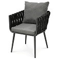 Zahradní židle, kov, látka, šedá, AZC-1105 GREY