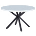 Jídelní stůl, bílá matná/černá, průměr 120 cm, MEDOR