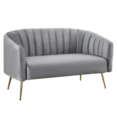 Designový 2-sed, šedá Velvet látka/gold chrom-zlatý, BAGY Designový 2-sed, šedá Velvet látka/gold chrom-zlatý, BAGY