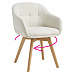 Otočné jídelní křeslo, krémová/buk, DIMER