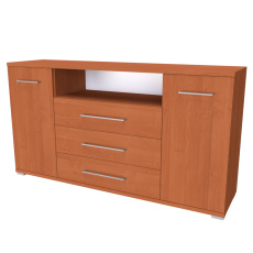 NÁBYTEK MIKULÍK s.r.o. AIDA LN - komoda se skříňkami, zásuvkami a poličkou, 160x86cm Dekor: olše NÁBYTEK MIKULÍK s.r.o. AIDA LN - komoda se skříňkami, zásuvkami a poličkou, 160x86cm Dekor: olše