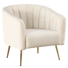 Designové křeslo, béžová Velvet látka/gold chrom-zlatý, BAGY Designové křeslo, béžová Velvet látka/gold chrom-zlatý, BAGY