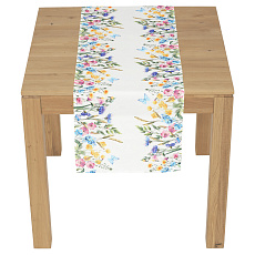 Běhoun - s jarními květinami, 100 % polyester, 40 x 150 cm