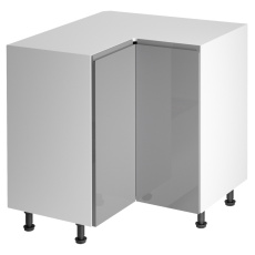 Spodní rohová skříňka, bílá / šedá extra vysoký lesk, AURORA D90N Spodní rohová skříňka, bílá / šedá extra vysoký lesk, AURORA D90N