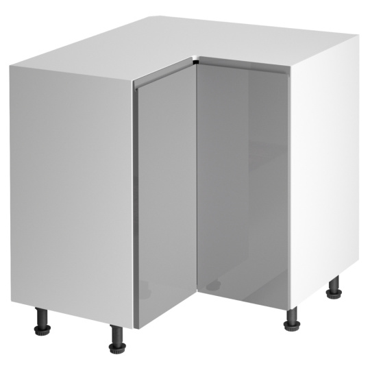 Spodní rohová skříňka, bílá / šedá extra vysoký lesk, AURORA D90N Spodní rohová skříňka, bílá / šedá extra vysoký lesk, AURORA D90N