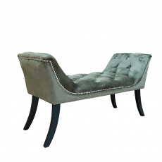 Designová lavice, olivově zelená Velvet látka / kaučukové dřevo, HEMY TYP 2 Designová lavice, olivově zelená Velvet látka / kaučukové dřevo, HEMY TYP 2