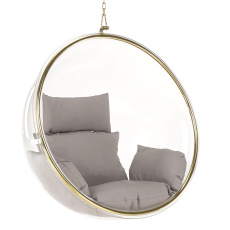 Závěsné křeslo, transparentní/zlatá/šedá, BUBBLE TYP 1 Závěsné křeslo, transparentní/zlatá/šedá, BUBBLE TYP 1