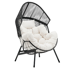 Zahradní křeslo, černá/bílá, NEO Zahradní křeslo, černá/bílá, NEO