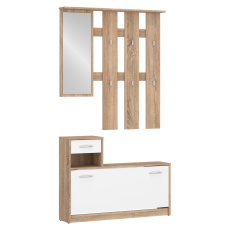 Předsíňová sestava, dub sonoma/bílá, VIRA-MECKI NEW Předsíňová sestava, dub sonoma/bílá, VIRA-MECKI NEW