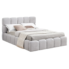 Postel s kovovým roštem a úložným prostorem, 140x200, šedá, SORELA