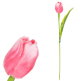 Tulipán plastový - řezaná květina, růžová, cena za 1 ks