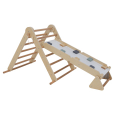 Montessori Piklerové trojúhelník 3v1, přírodní/mix barev, OPRIN