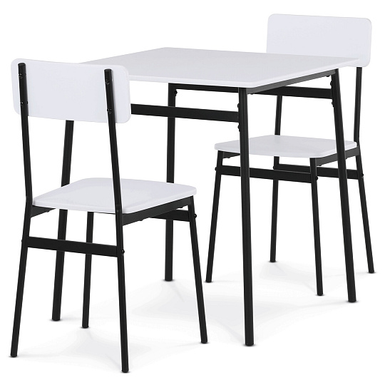 Jídelní set s 2 židlemi, 70x70x76cm, mdf, bílá, AUT-O2121 WT Jídelní set s 2 židlemi, 70x70x76cm, mdf, bílá, AUT-O2121 WT